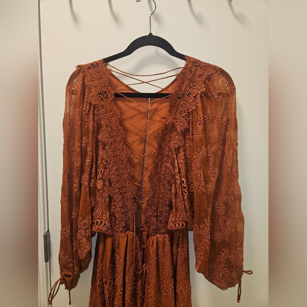 Zimmermann Alchemy Twine Embroidery Copper Dress Size 1 US 4-6 - Picture 6 of 15